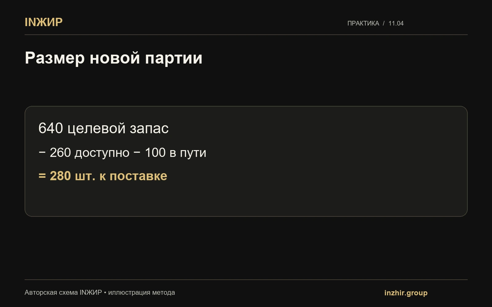 Размер новой партии