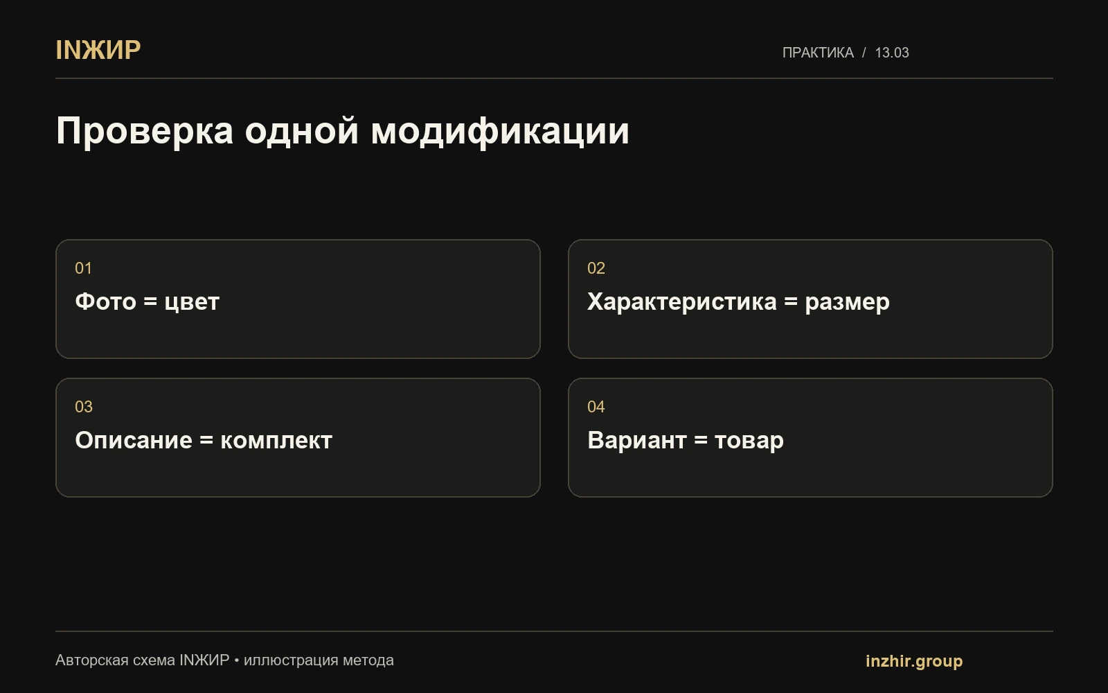 Проверка одной модификации