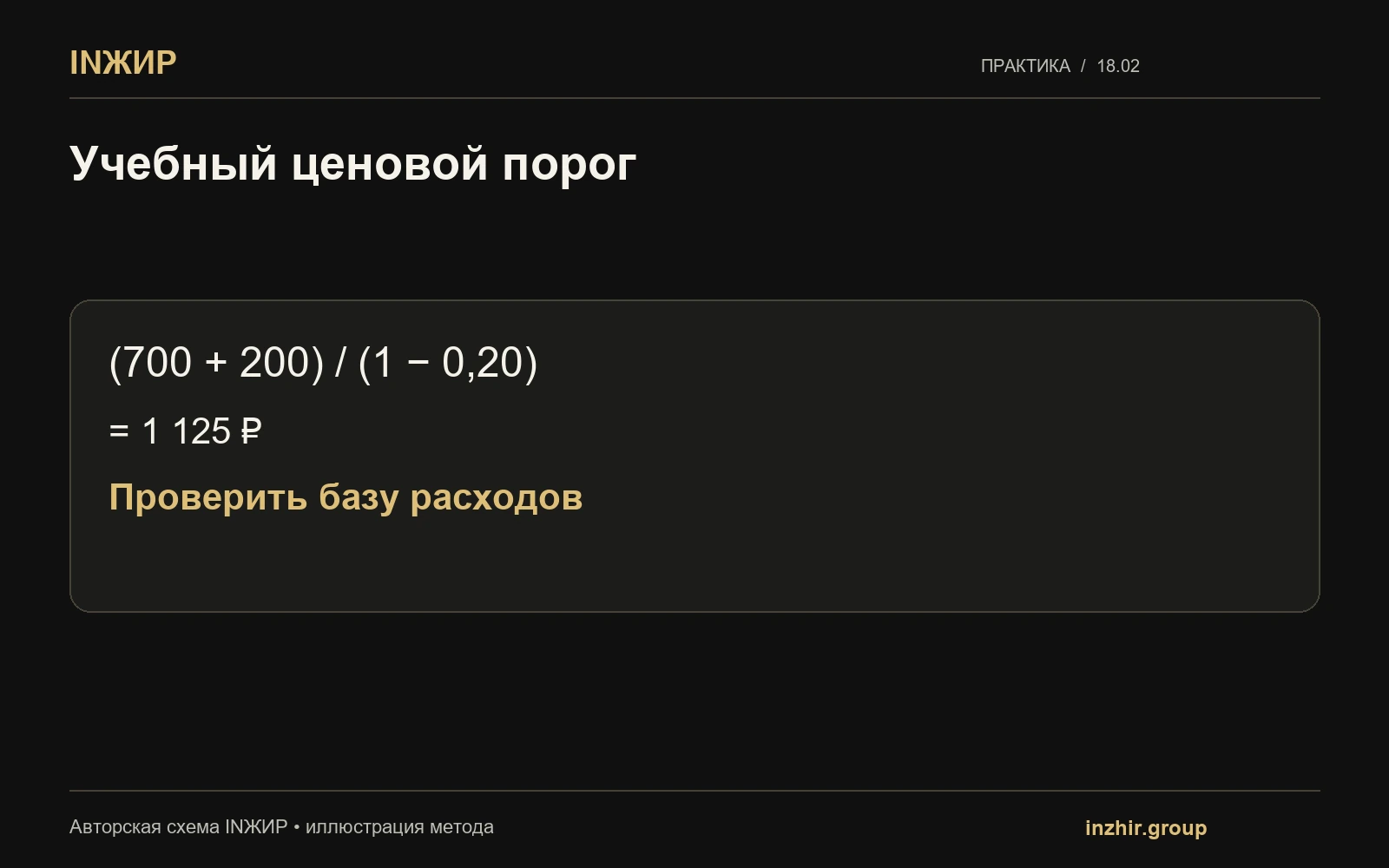 Учебный ценовой порог